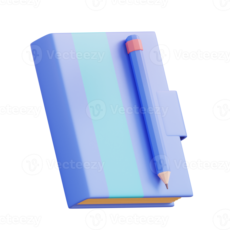 3D illustration of notebook png