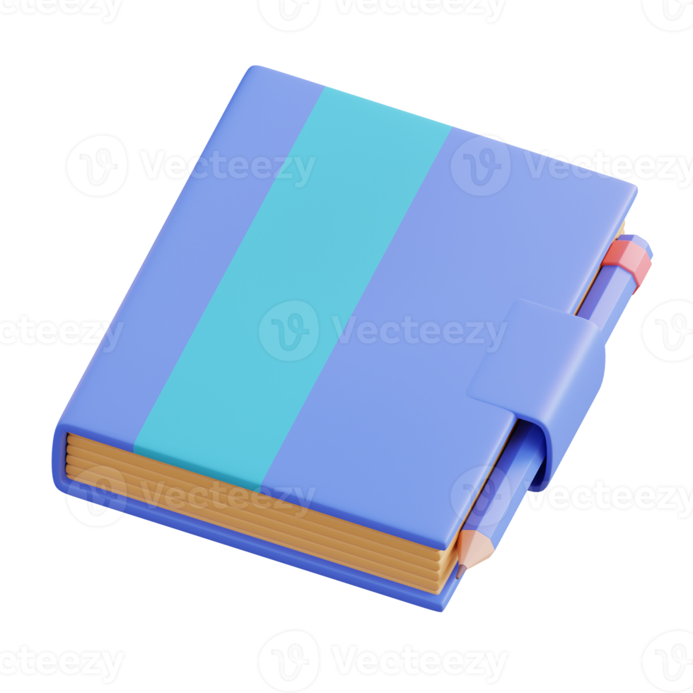3D illustration of notebook png