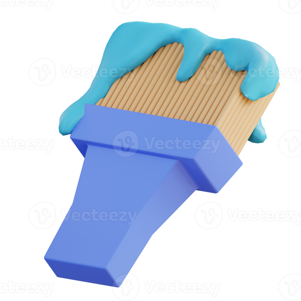 3D illustration of paint brush png