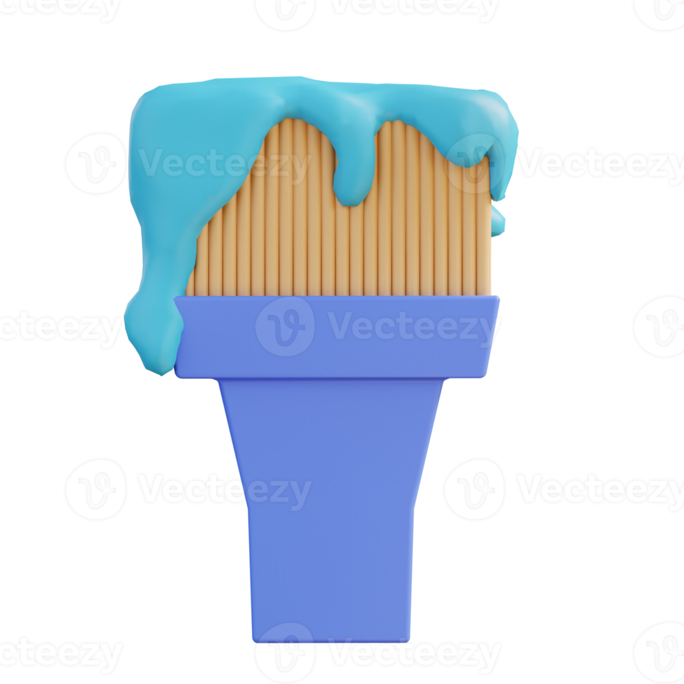 3D illustration of paint brush png