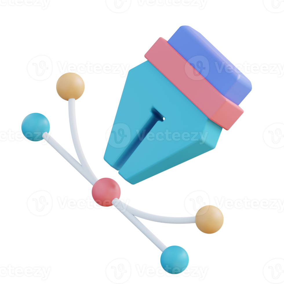 3D illustration pen tool png