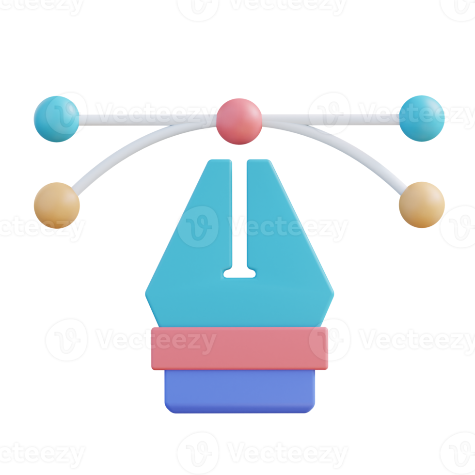3D illustration pen tool png