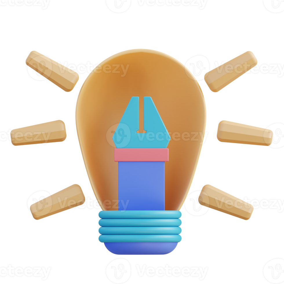 idea y herramienta de pluma de ilustrador 3d png