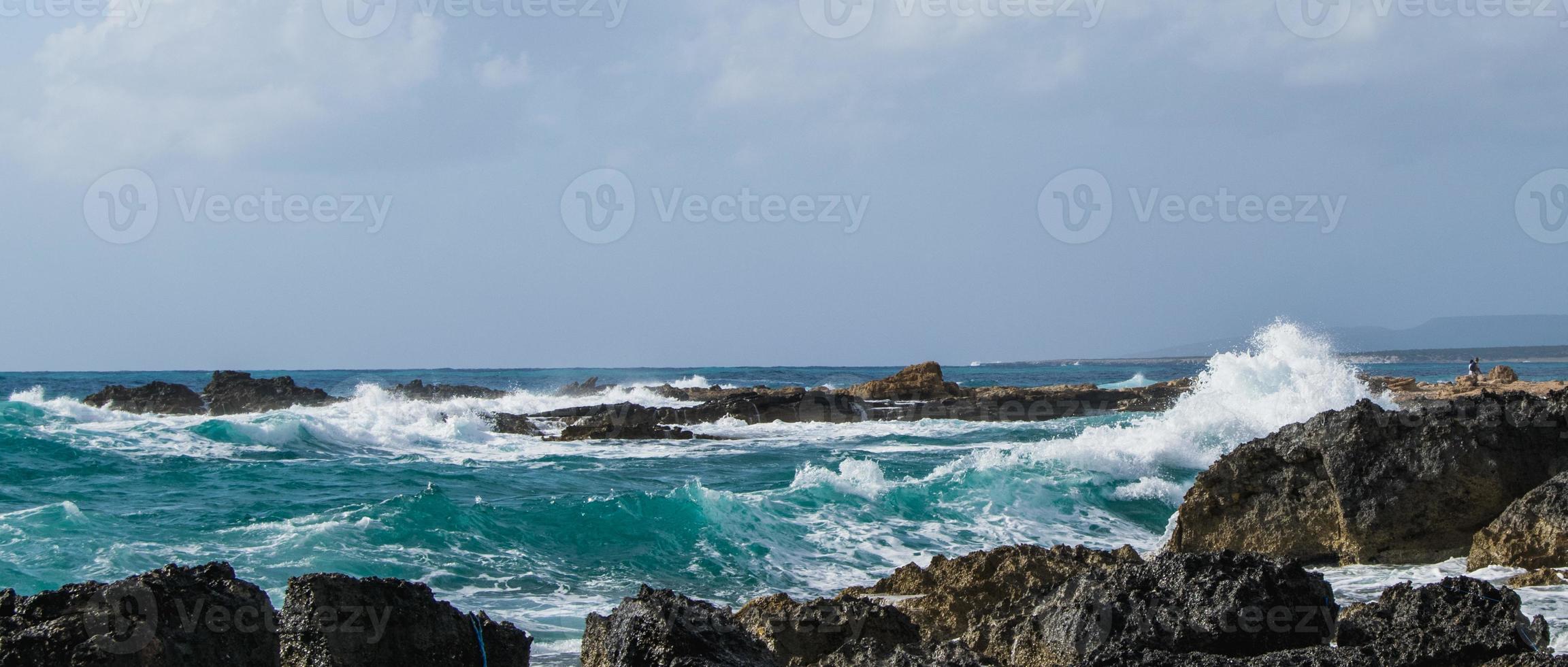 Mediterranean Sea during a storm in Cyprus photo