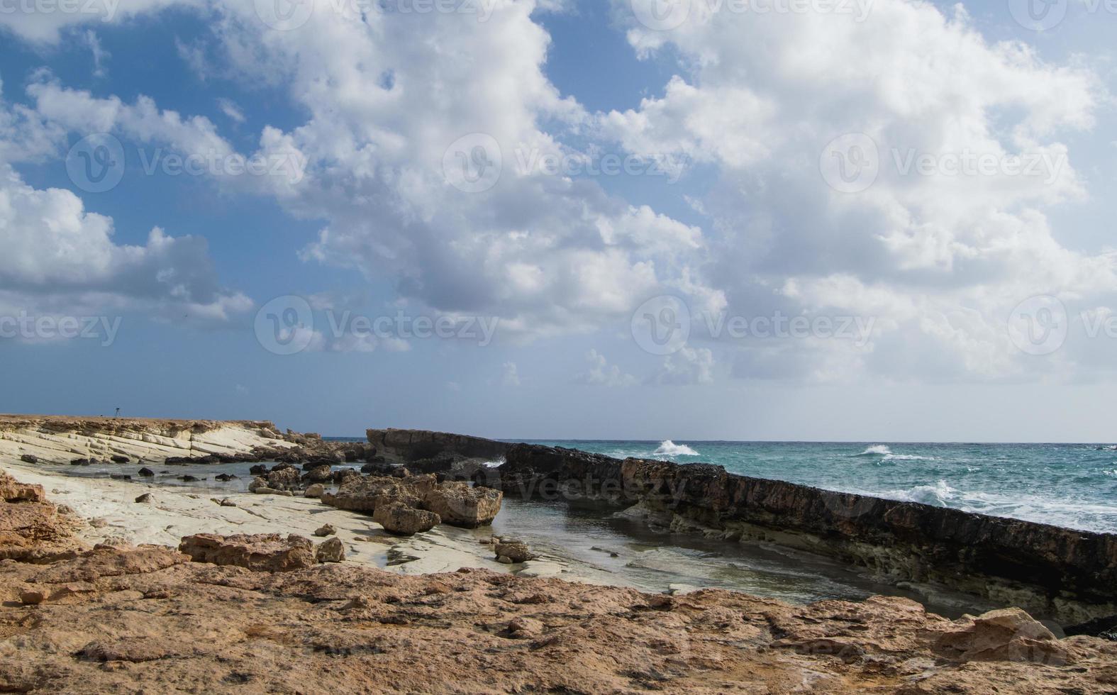 Mediterranean Sea during a storm in Cyprus photo