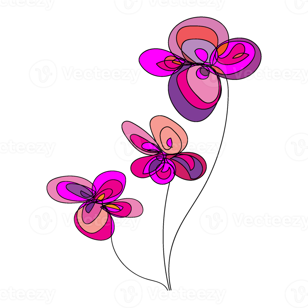 Hand drawn abstract doodle flowers 19024951 PNG