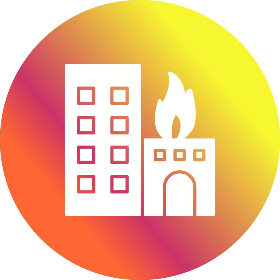 Unique Burning Building Vector Icon