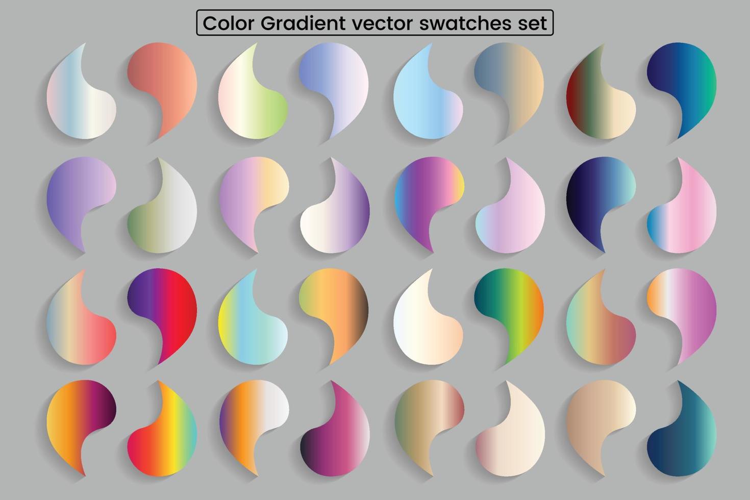 Gradients vibrant color big set swatches background vector