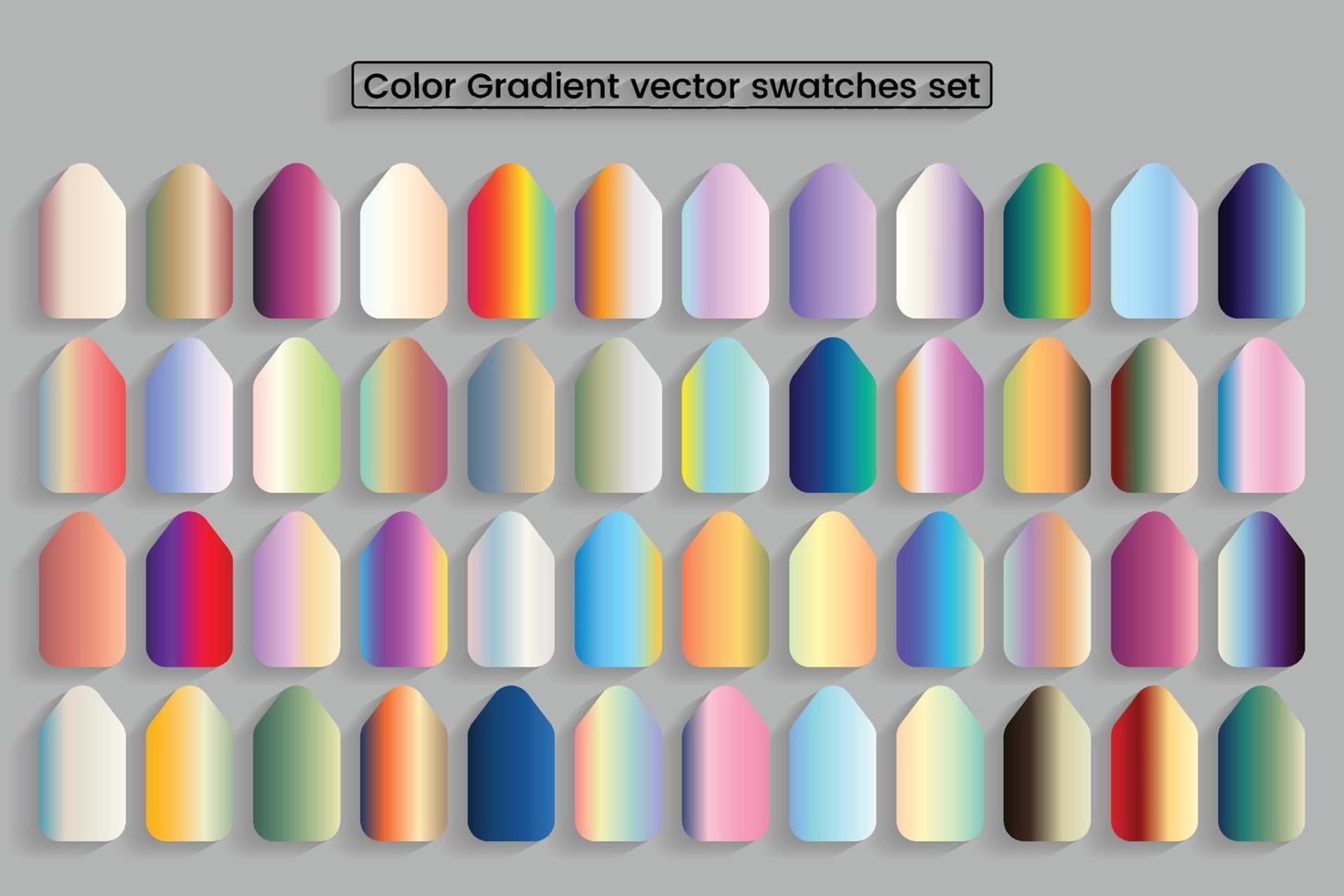 Gradients vibrant color big set swatches background vector