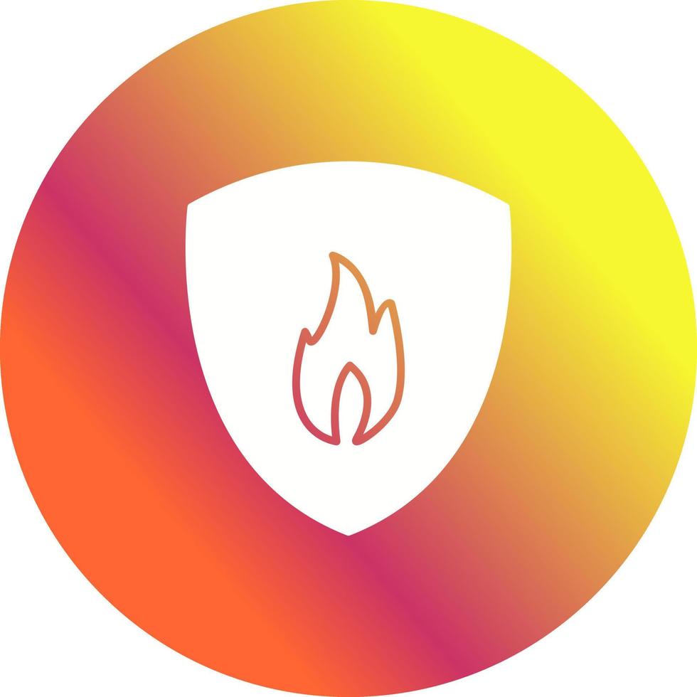 Unique Fire Shield Vector Icon