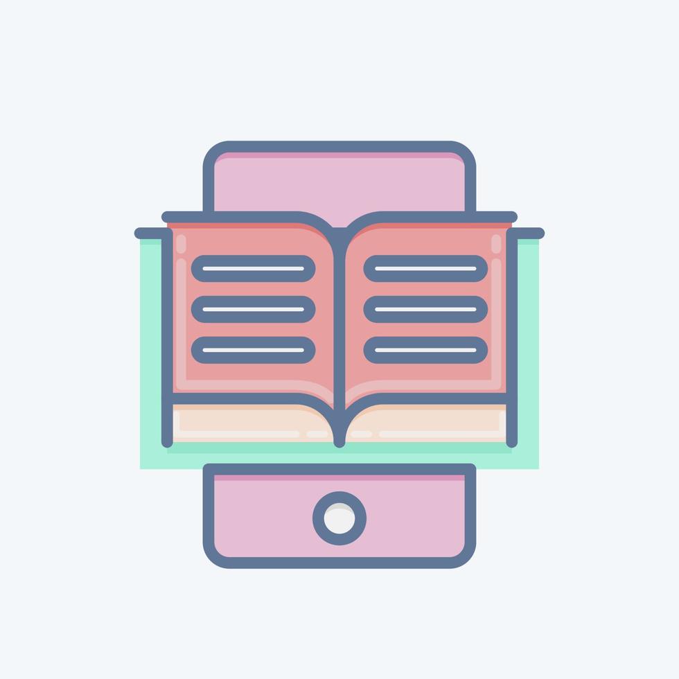 Icon E-Reading. related to Education symbol. doodle style. simple design editable. simple illustration vector