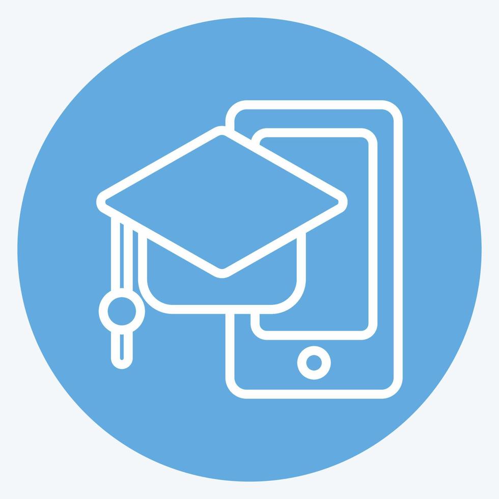 Icon Mobile Learning. related to Education symbol. blue eyes style. simple design editable. simple illustration vector