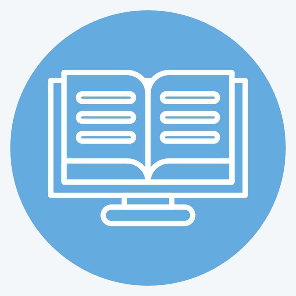 Icon Online Reading. related to Education symbol. blue eyes style. simple design editable. simple illustration vector