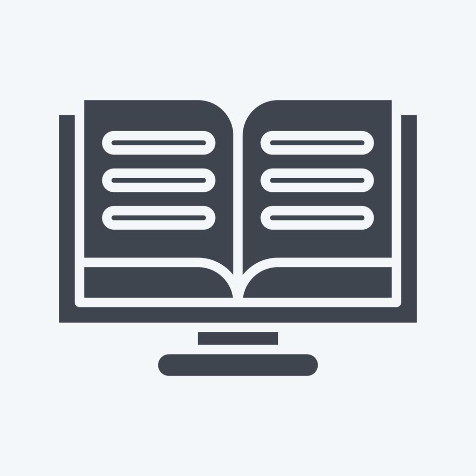 Icon Online Reading. related to Education symbol. glyph style. simple design editable. simple illustration vector