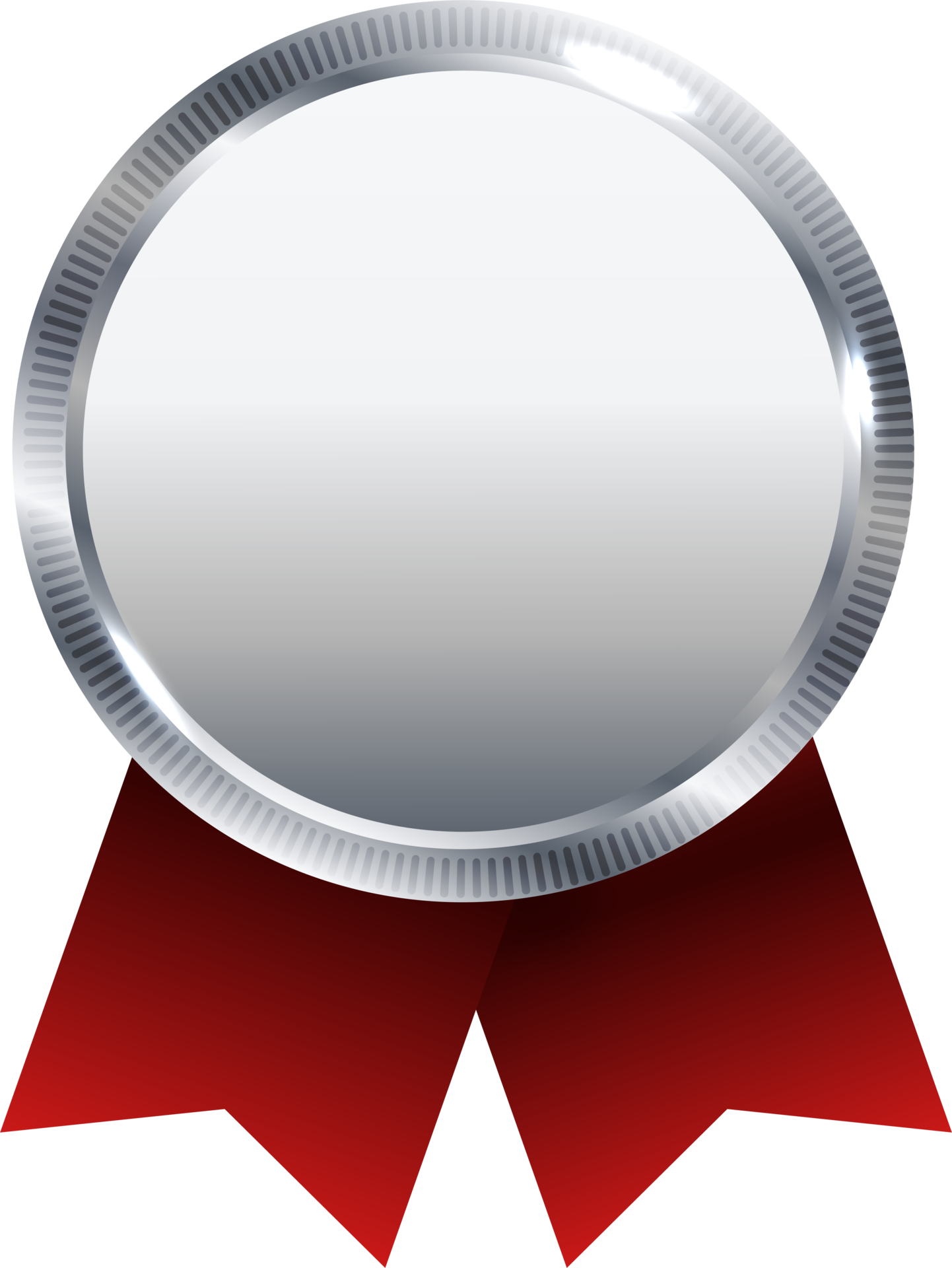 Silver medal with red ribbon .Champion and winner awards Sports medal