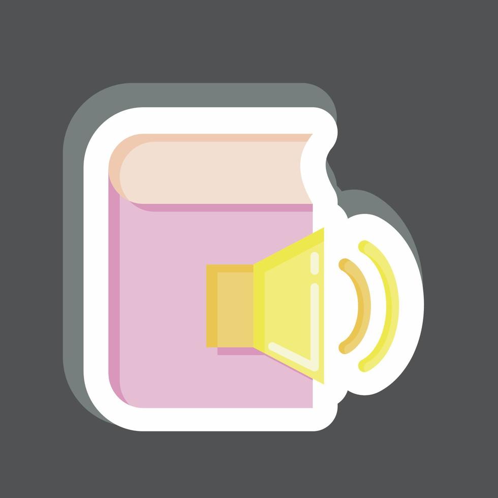 Sticker Audio Book. related to Education symbol. simple design editable. simple illustration vector