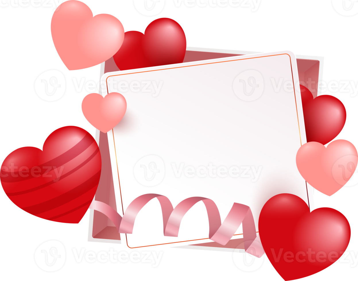 Valentine's day background with red and pink hearts.Suitable for Valentine's Day and woman Day and wedding invitation. png