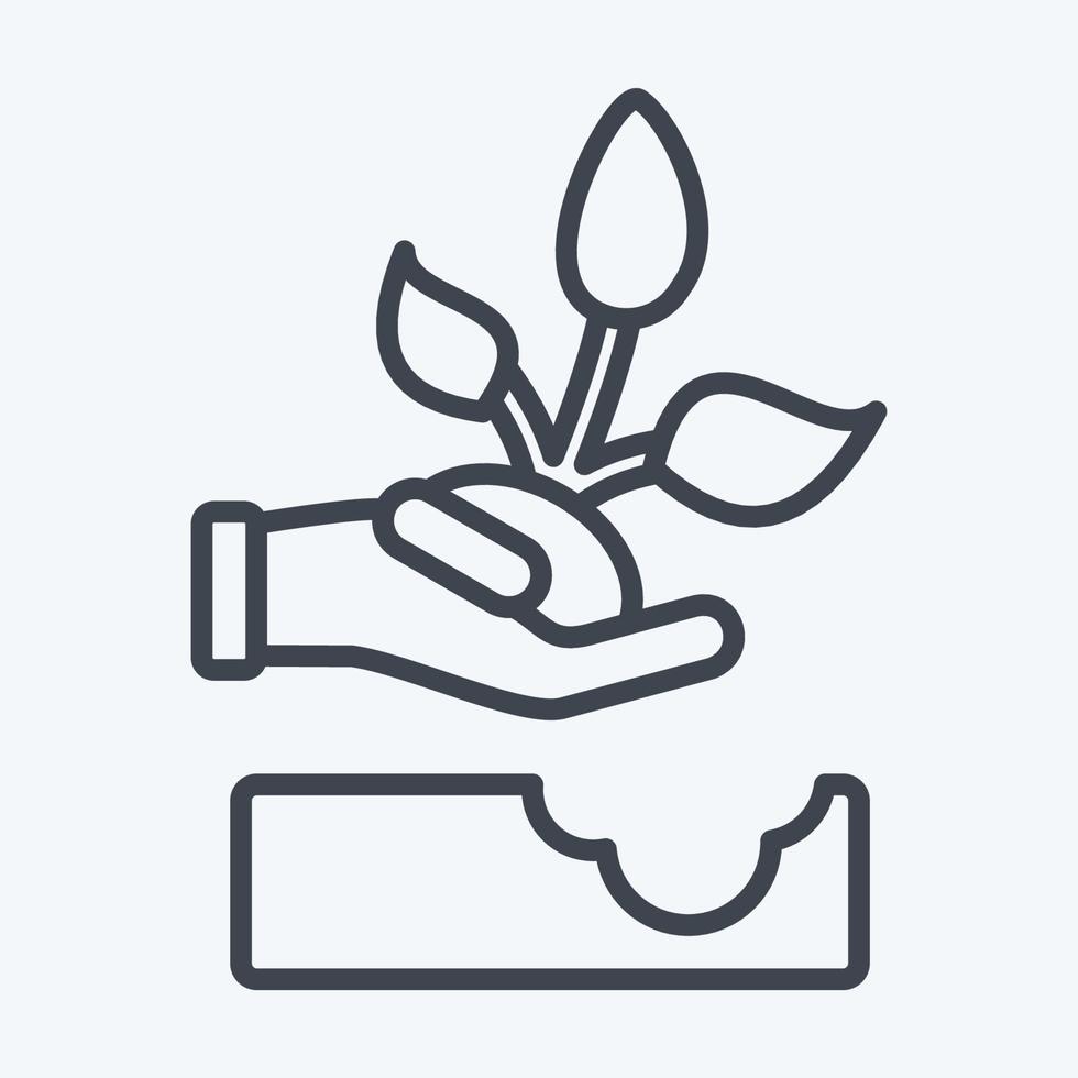 Icon Replant. related to Environment symbol. line style. simple illustration. conservation. earth. clean vector