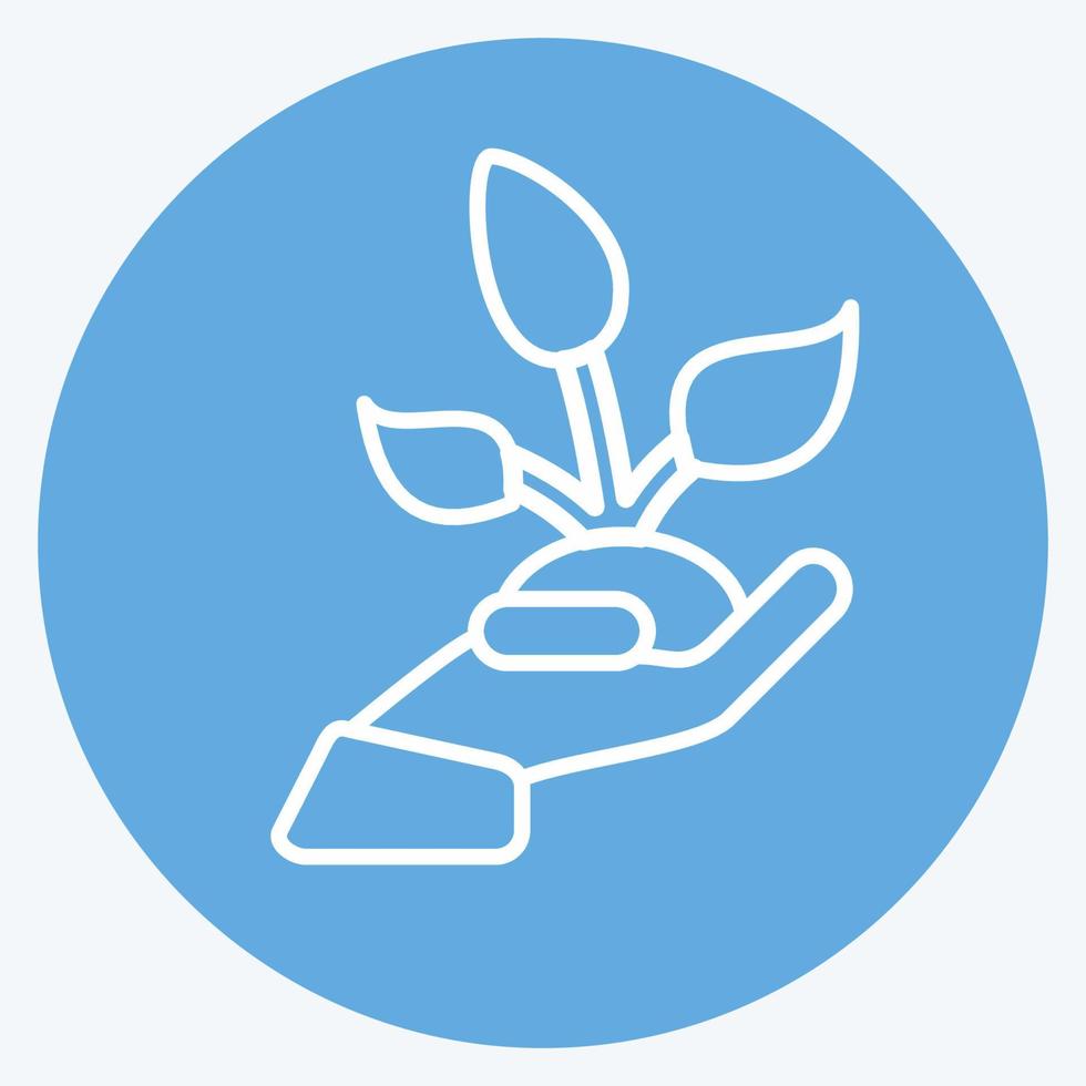 Icon Save Nature. related to Environment symbol. blue eyes style. simple illustration. conservation. earth. clean vector