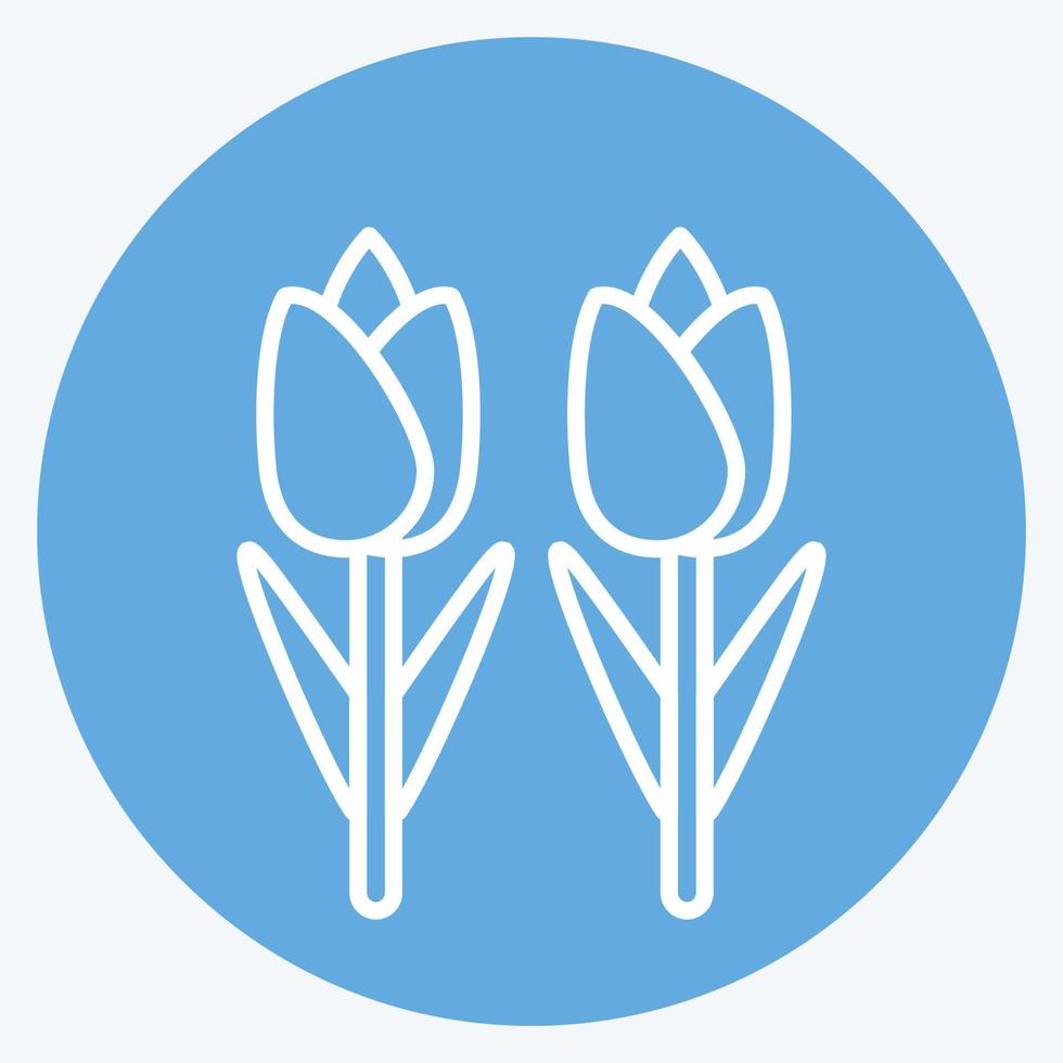 tulipanes de icono. relacionado con el símbolo del medio ambiente. estilo de ojos azules. ilustración sencilla. conservación. tierra. limpio vector