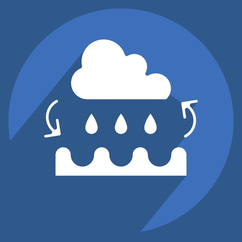 Icon Water Cycle. related to Environment symbol. long shadow style. simple illustration. conservation. earth. clean vector