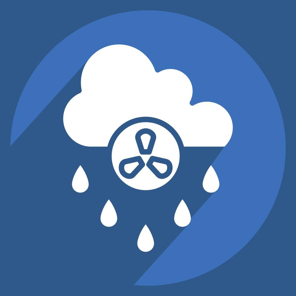 Icon Acid Rain. related to Environment symbol. long shadow style. simple illustration. conservation. earth. clean vector