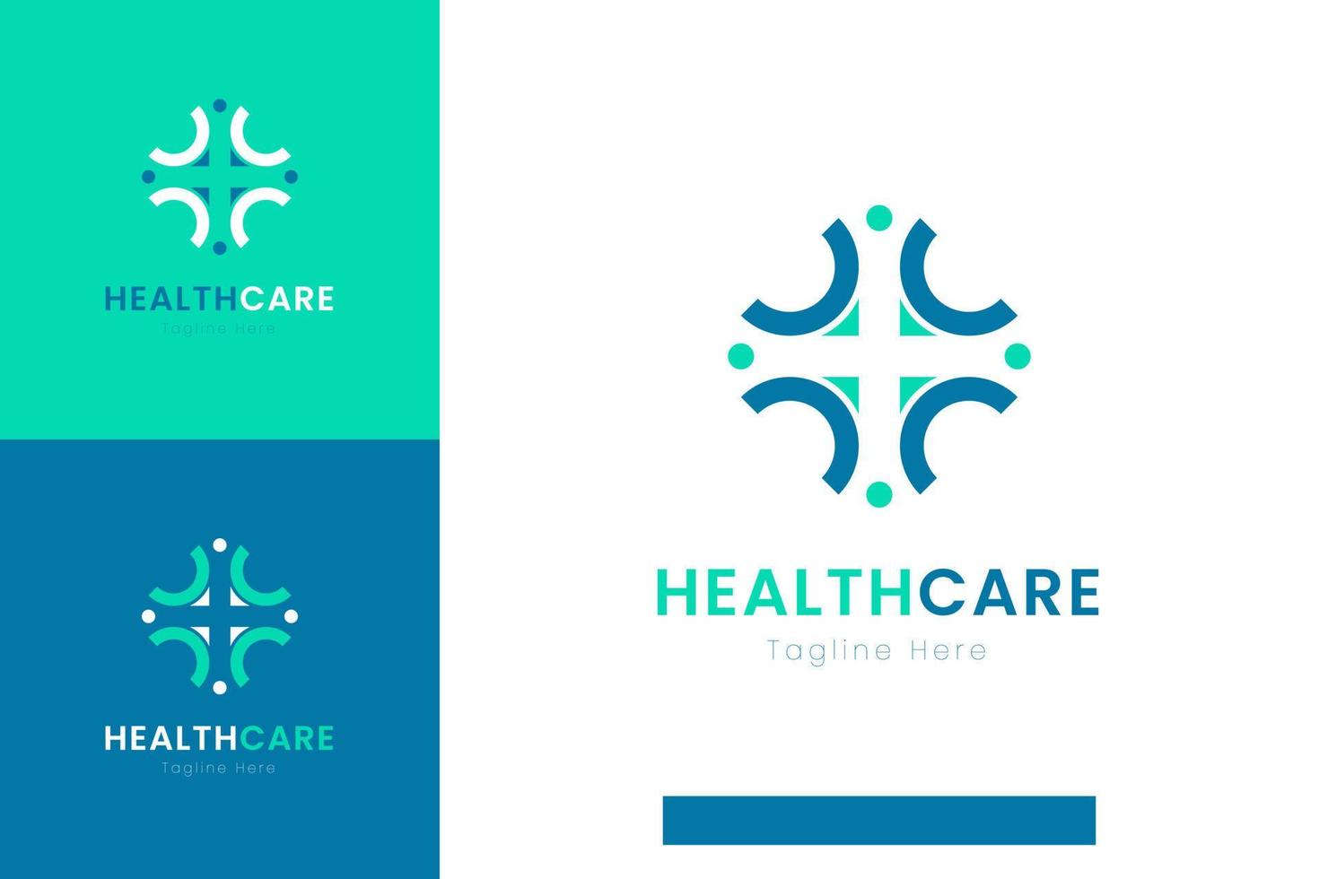 Set of medical healthcare logo vector design templates with different color styles