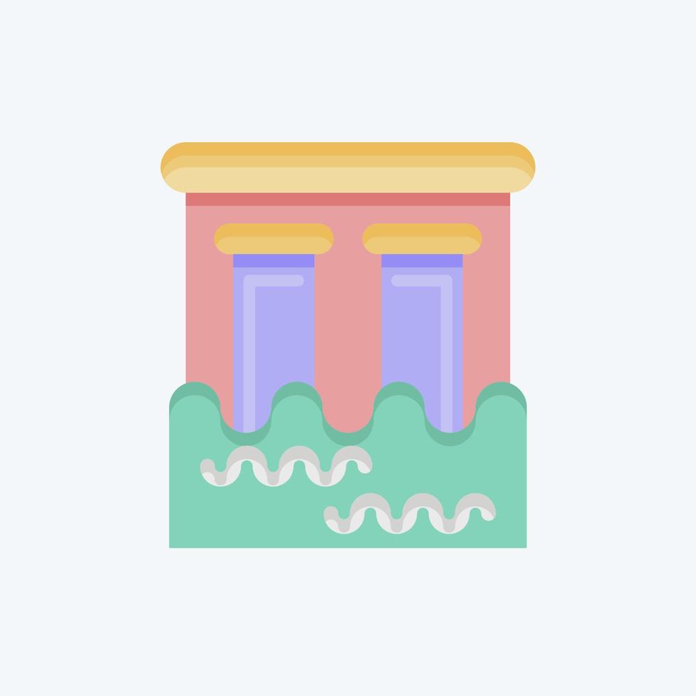 Icon Dam. related to Environment symbol. flat style. simple illustration. conservation. earth. clean vector