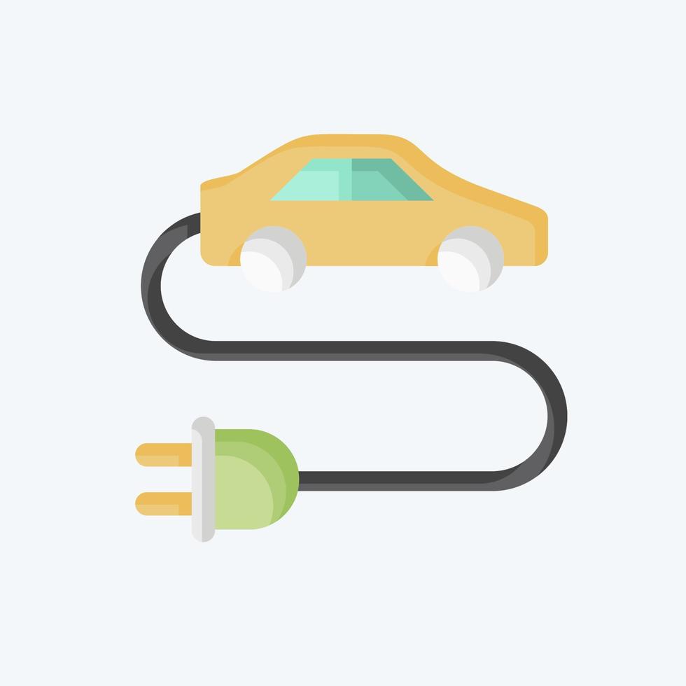 icono de coche eléctrico. relacionado con el símbolo del medio ambiente. estilo plano ilustración sencilla. conservación. tierra. limpio vector