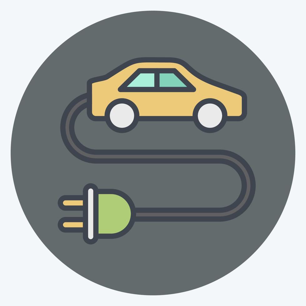 Icon Electric Car. related to Environment symbol. color mate style. simple illustration. conservation. earth. clean vector