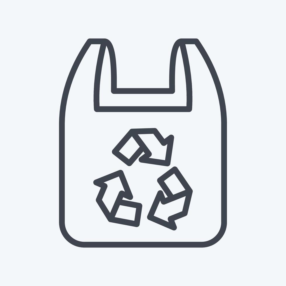 Icon Recycled Plastic Bag. related to Environment symbol. line style. simple illustration. conservation. earth. clean vector