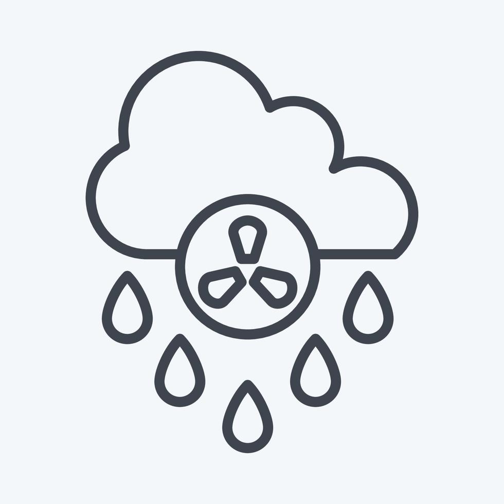 Icon Acid Rain. related to Environment symbol. line style. simple illustration. conservation. earth. clean vector