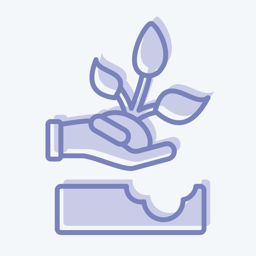 Icon Replant. related to Environment symbol. two tone style. simple illustration. conservation. earth. clean vector