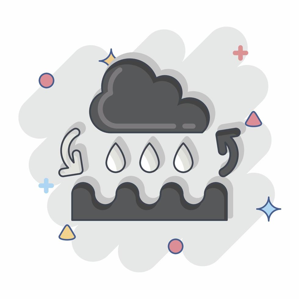 Icon Water Cycle. related to Environment symbol. Comic Style. simple illustration. conservation. earth. clean vector