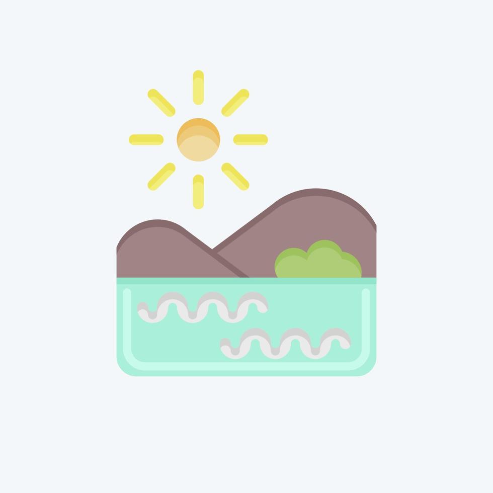 Icon Lake. related to Environment symbol. flat style. simple illustration. conservation. earth. clean vector