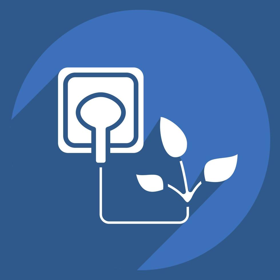 Icon Green Energy. related to Environment symbol. long shadow style. simple illustration. conservation. earth. clean vector