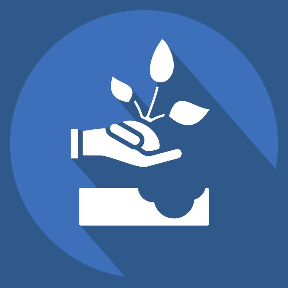 Icon Replant. related to Environment symbol. long shadow style. simple illustration. conservation. earth. clean vector