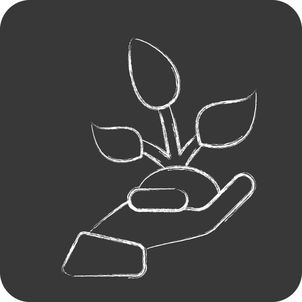 Icon Save Nature. related to Environment symbol. chalk style. simple illustration. conservation. earth. clean vector