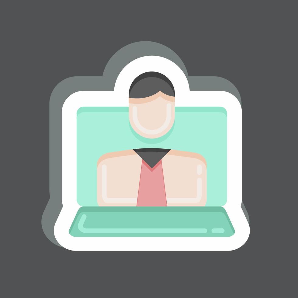 Sticker Webinar. related to Education symbol. simple design editable. simple illustration vector