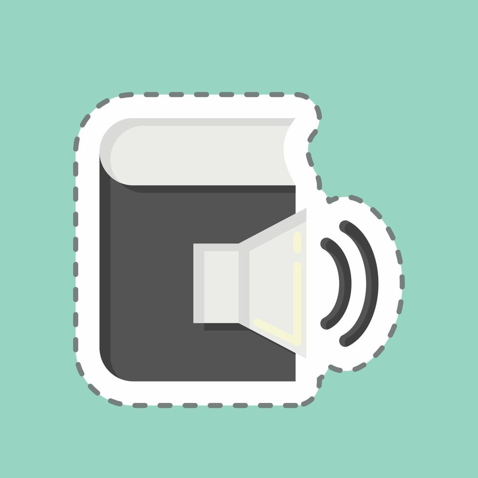Sticker line cut Audio Book. related to Education symbol. simple design editable. simple illustration vector