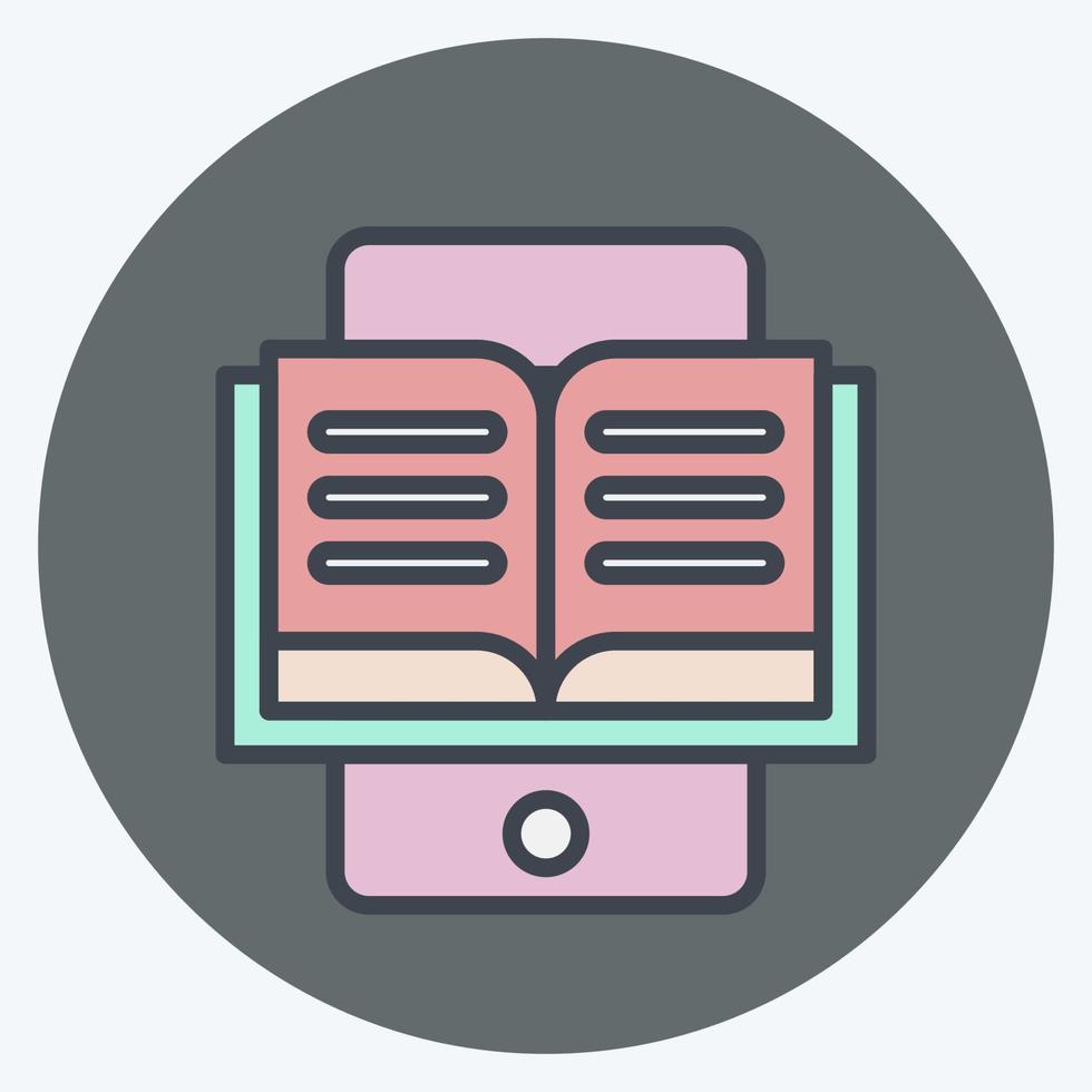 Icon E-Reading. related to Education symbol. color mate style. simple design editable. simple illustration vector