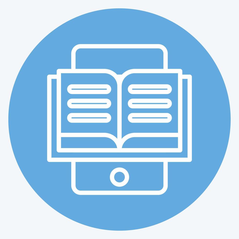 Icon E-Reading. related to Education symbol. blue eyes style. simple design editable. simple illustration vector
