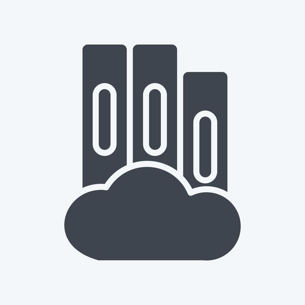 Icon Digital Library. related to Education symbol. glyph style. simple design editable. simple illustration vector