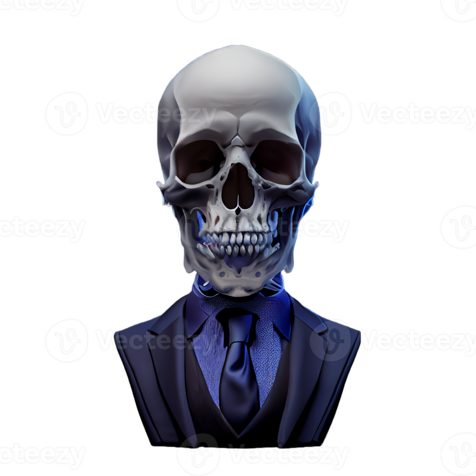 ritratto di un' cranio vestito nel un' formale attività commerciale completo da uomo png