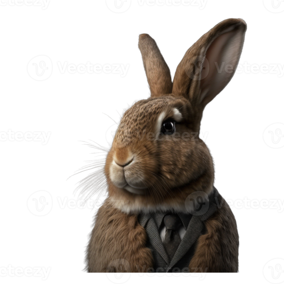 Portrait of a rabbit dressed in a formal business suit png