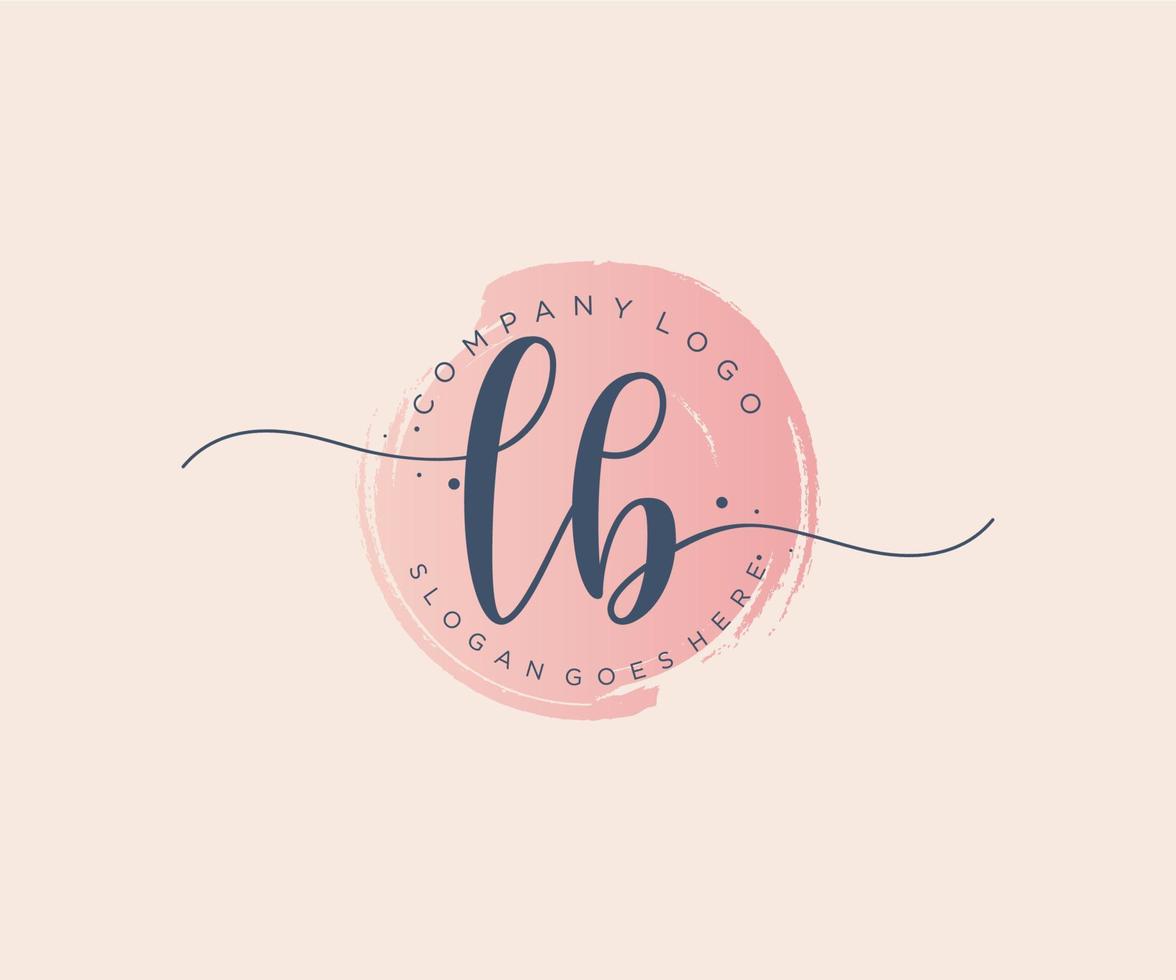 Initial LB feminine logo. Usable for Nature, Salon, Spa, Cosmetic and Beauty Logos. Flat Vector Logo Design Template Element.