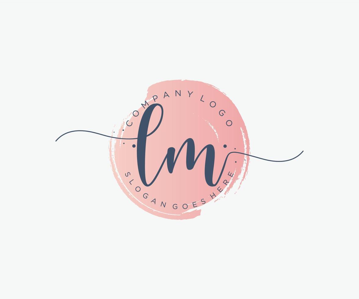 Initial LM feminine logo. Usable for Nature, Salon, Spa, Cosmetic and Beauty Logos. Flat Vector Logo Design Template Element.