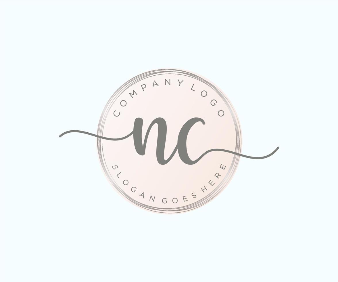 Initial NC feminine logo. Usable for Nature, Salon, Spa, Cosmetic and Beauty Logos. Flat Vector Logo Design Template Element.