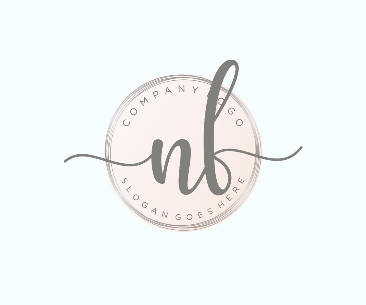 Initial NF feminine logo. Usable for Nature, Salon, Spa, Cosmetic and Beauty Logos. Flat Vector Logo Design Template Element.