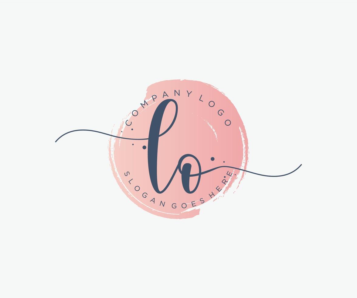 Initial LO feminine logo. Usable for Nature, Salon, Spa, Cosmetic and Beauty Logos. Flat Vector Logo Design Template Element.